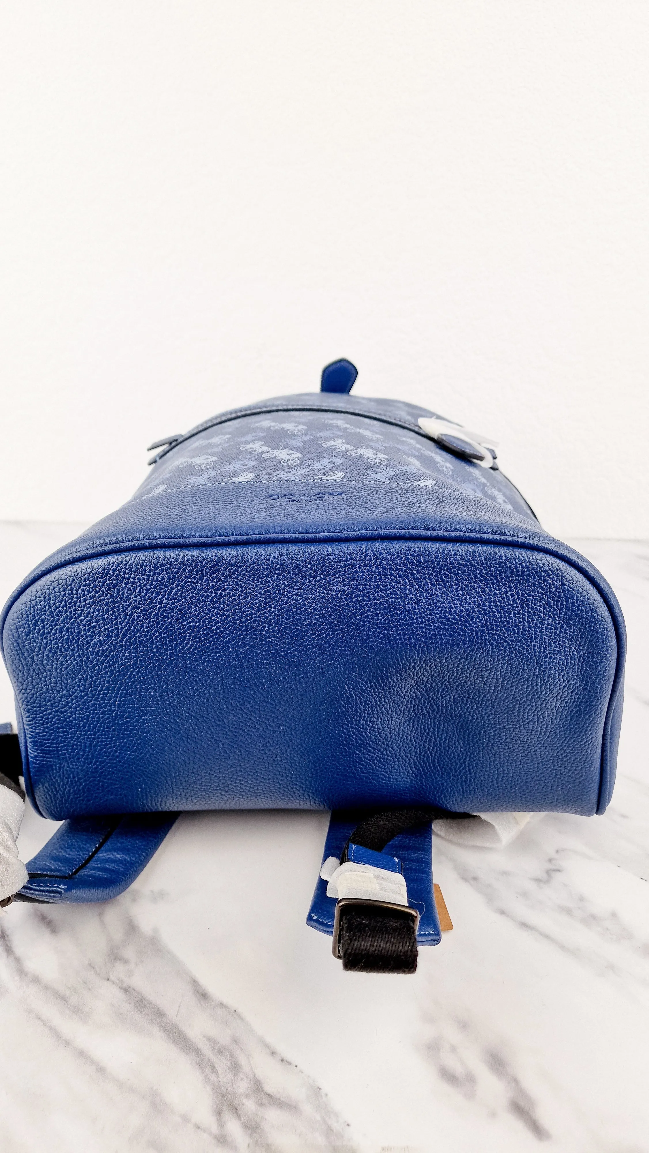 Coach Barrow Backpack With Horse And Carriage Print Blue Bag - Coach 91532