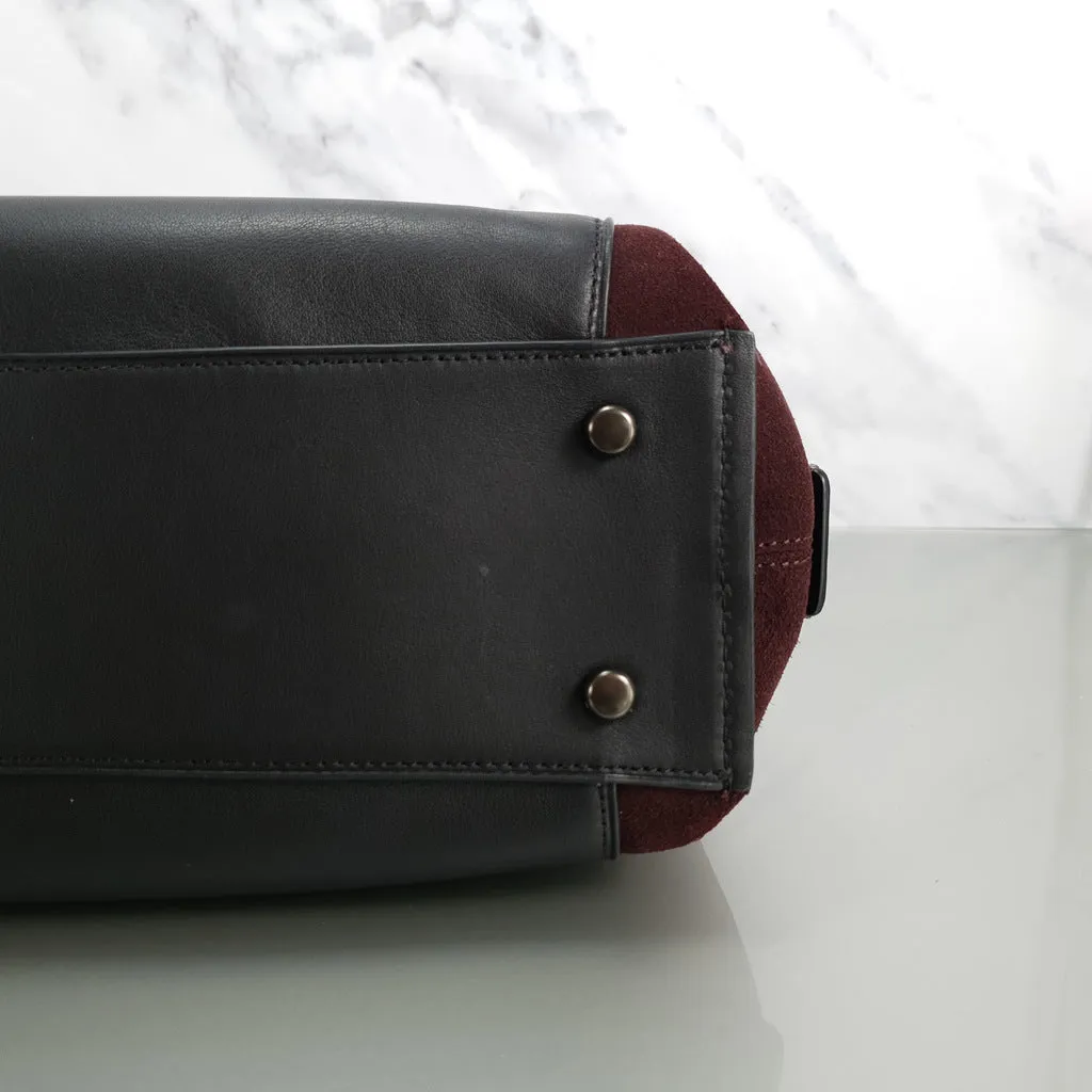Coach Dalton 31 with Snakeskin & Suede in Black, Burgundy & Pink - Handbag Shoulder Bag