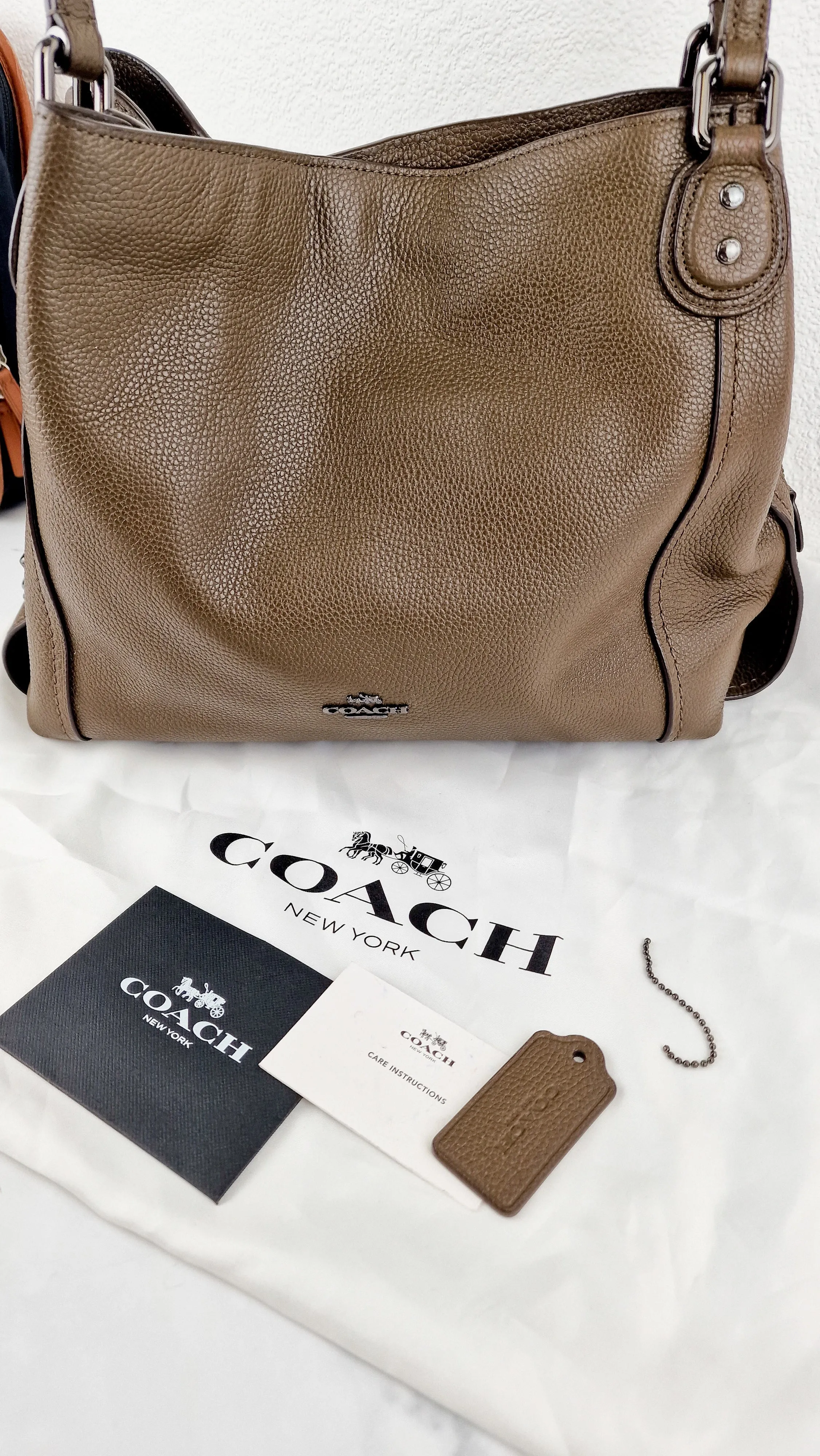 Coach Edie 31 Shoulder Bag in Brown Pebble Leather - Handbag Coach 57125