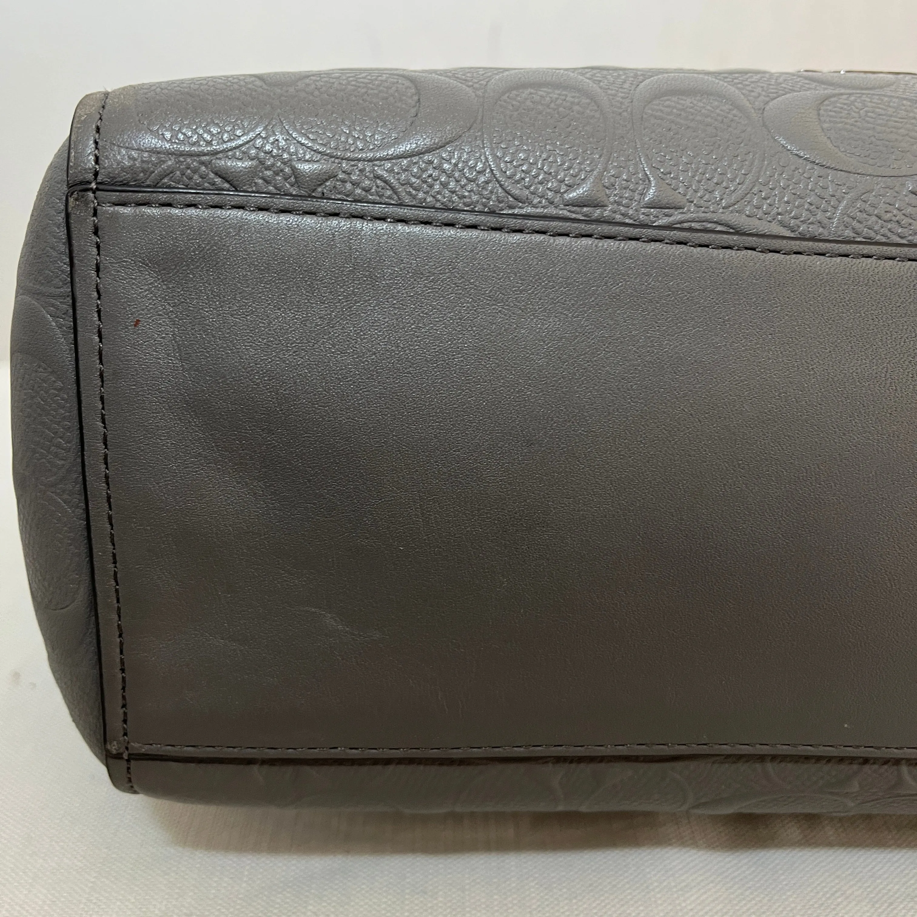 Coach Grey Leather Turnlock Tote Bag | Pre Loved |