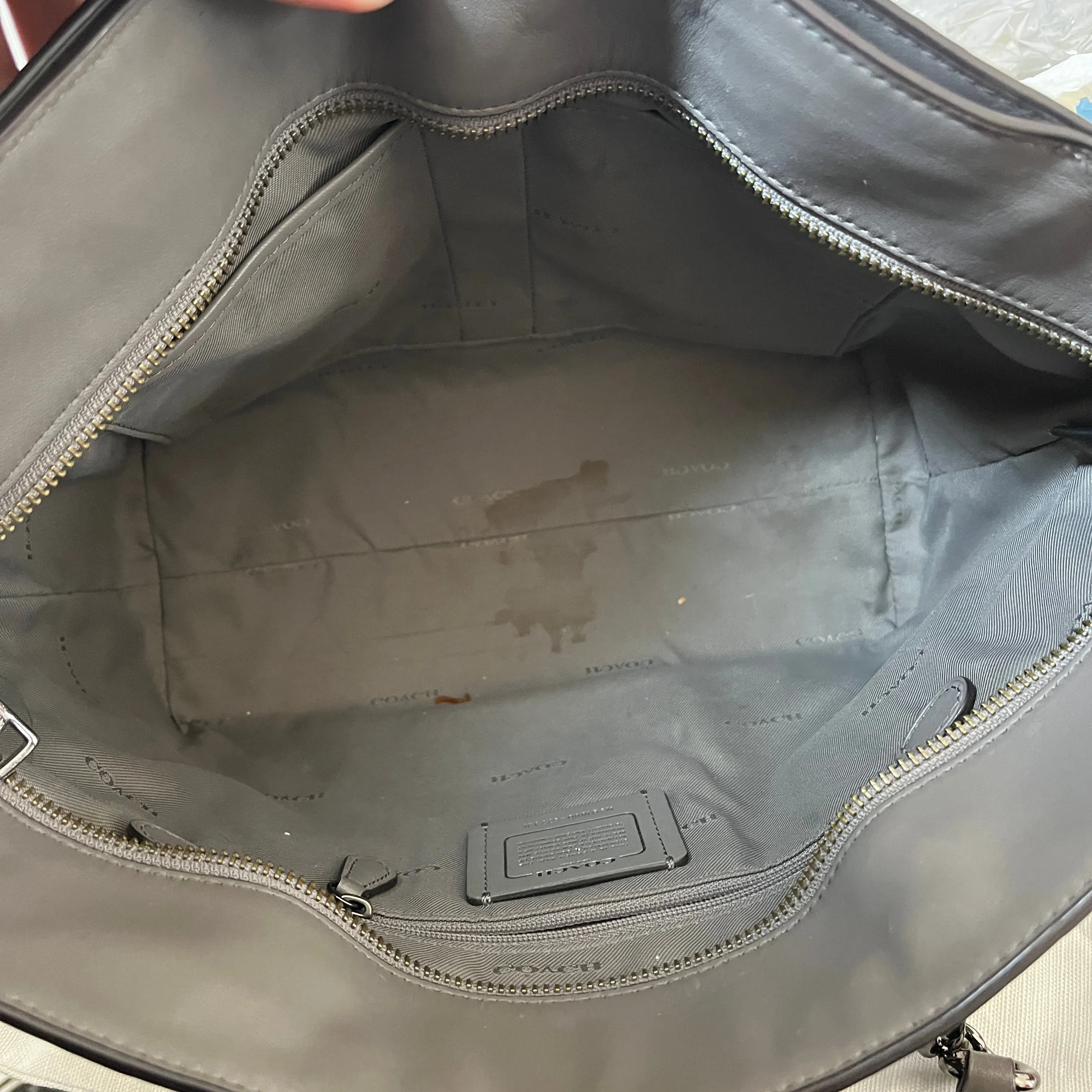 Coach Grey Leather Turnlock Tote Bag | Pre Loved |