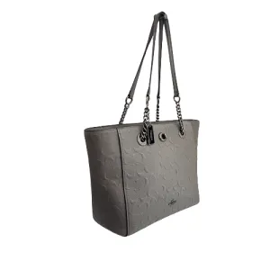 Coach Grey Leather Turnlock Tote Bag | Pre Loved |