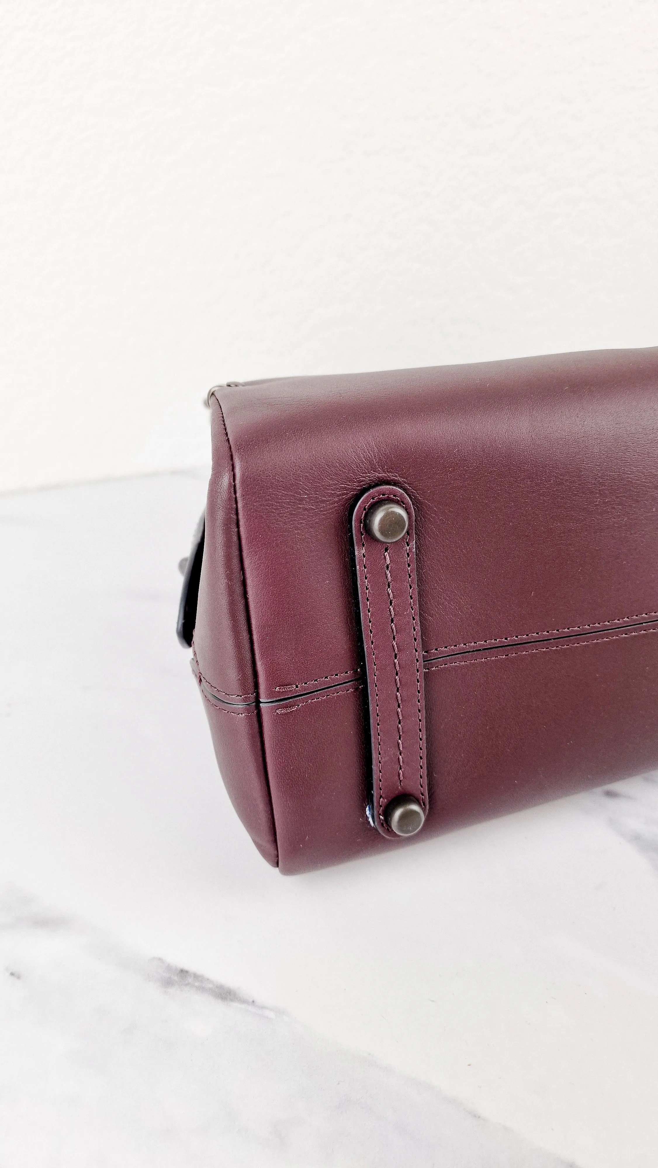 Coach Mason Carryall in Oxblood Smooth Leather with Snakeskin C Turnlock - Coach 38717