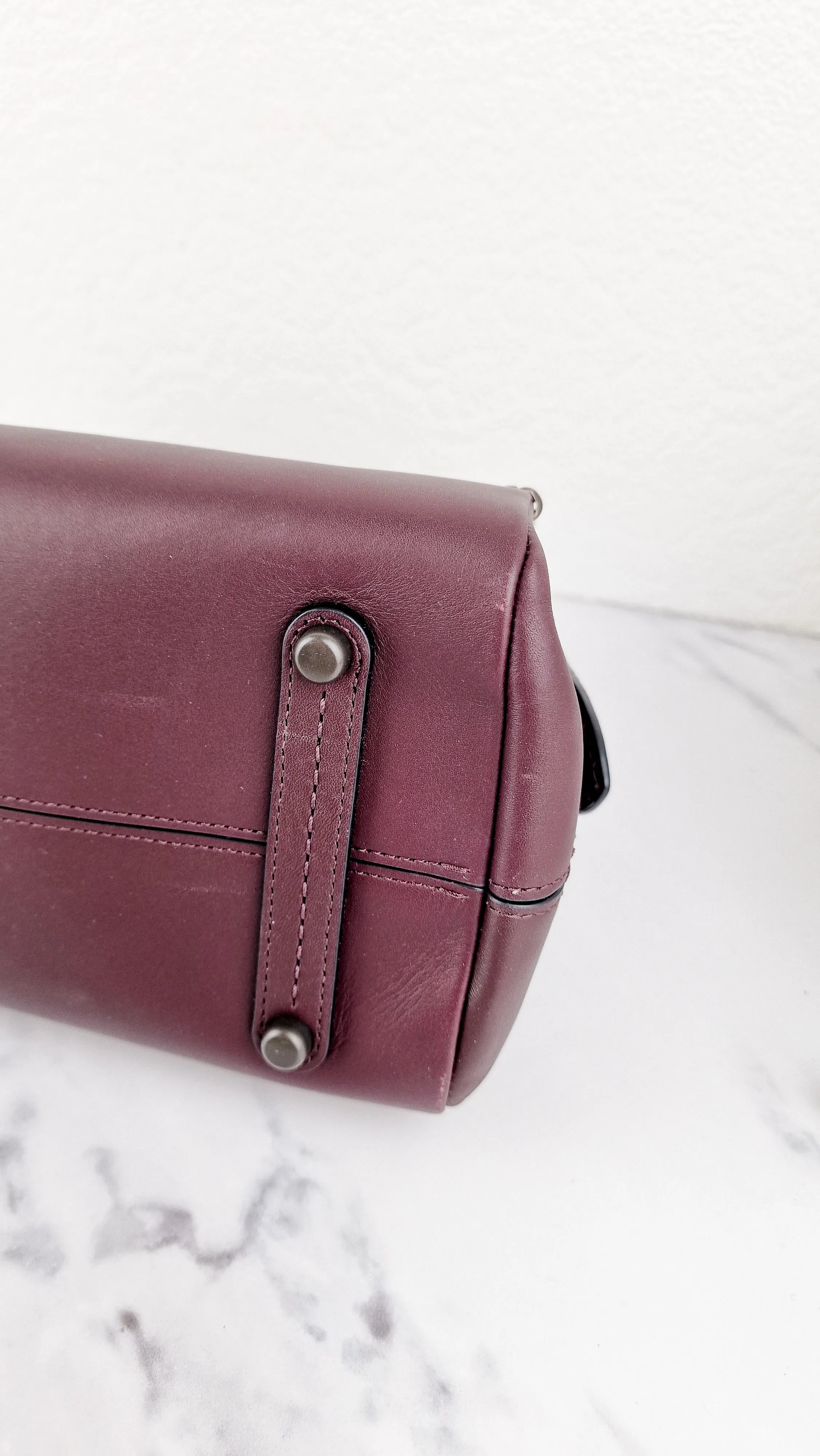 Coach Mason Carryall in Oxblood Smooth Leather with Snakeskin C Turnlock - Coach 38717