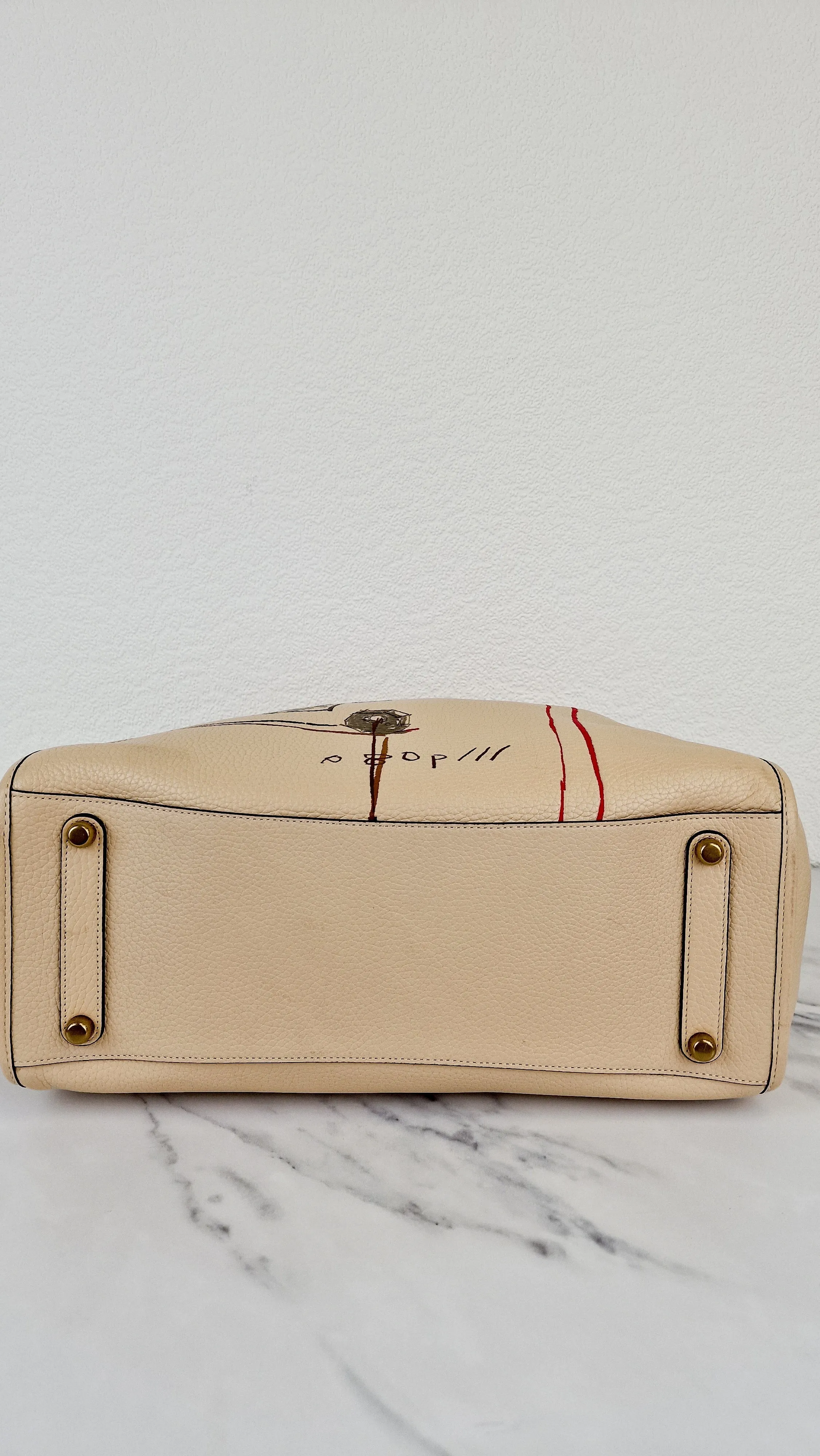 Coach Rogue 39 Jean-Michel Basquiat Bag in Ivory Pebble Leather with Snakeskin - Handbag Shoulder Bag - Coach 6877
