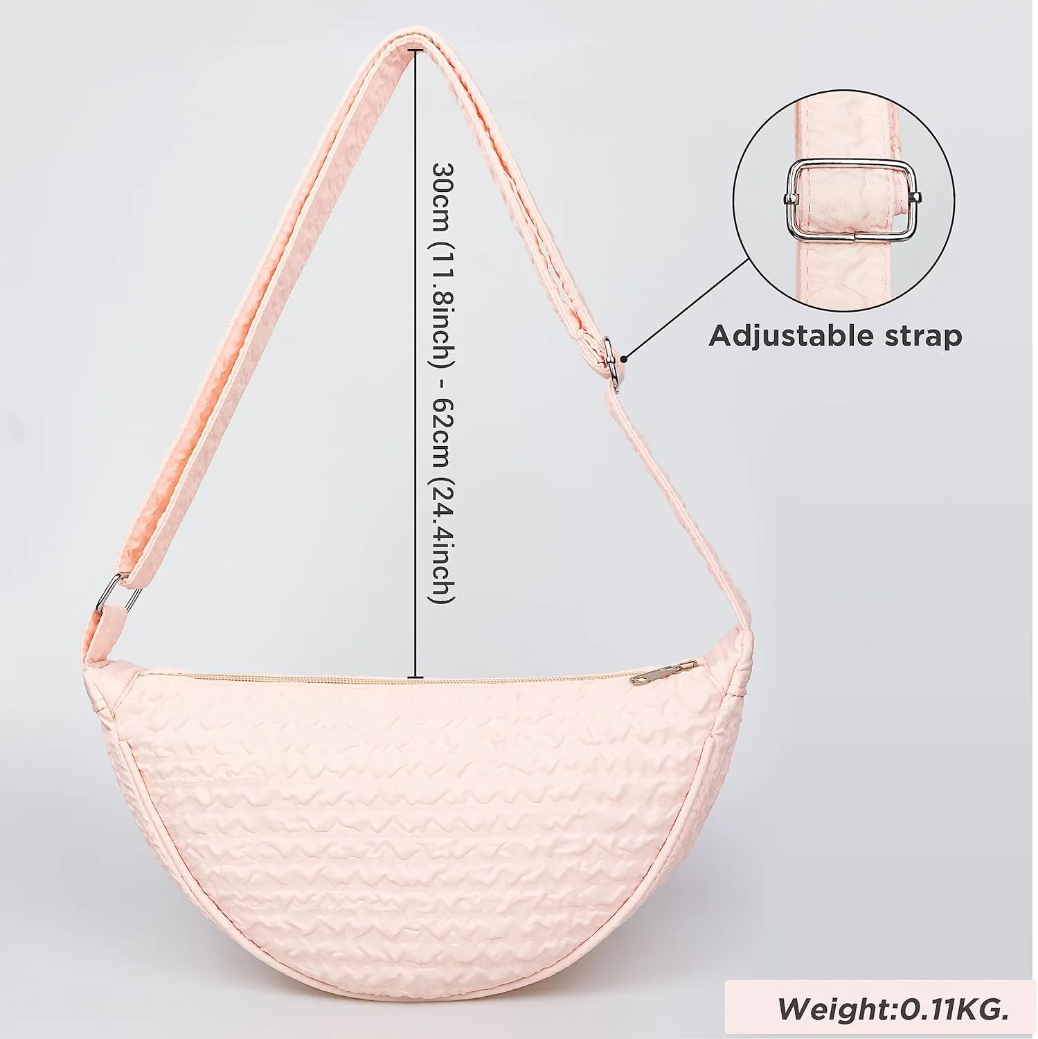 Crossbody Bags Trendy Hobo Sling Nylon Crescent Purses and Handbag Dumpling Bag Chest Bag Bum Fanny Packs, One Color, 9887black