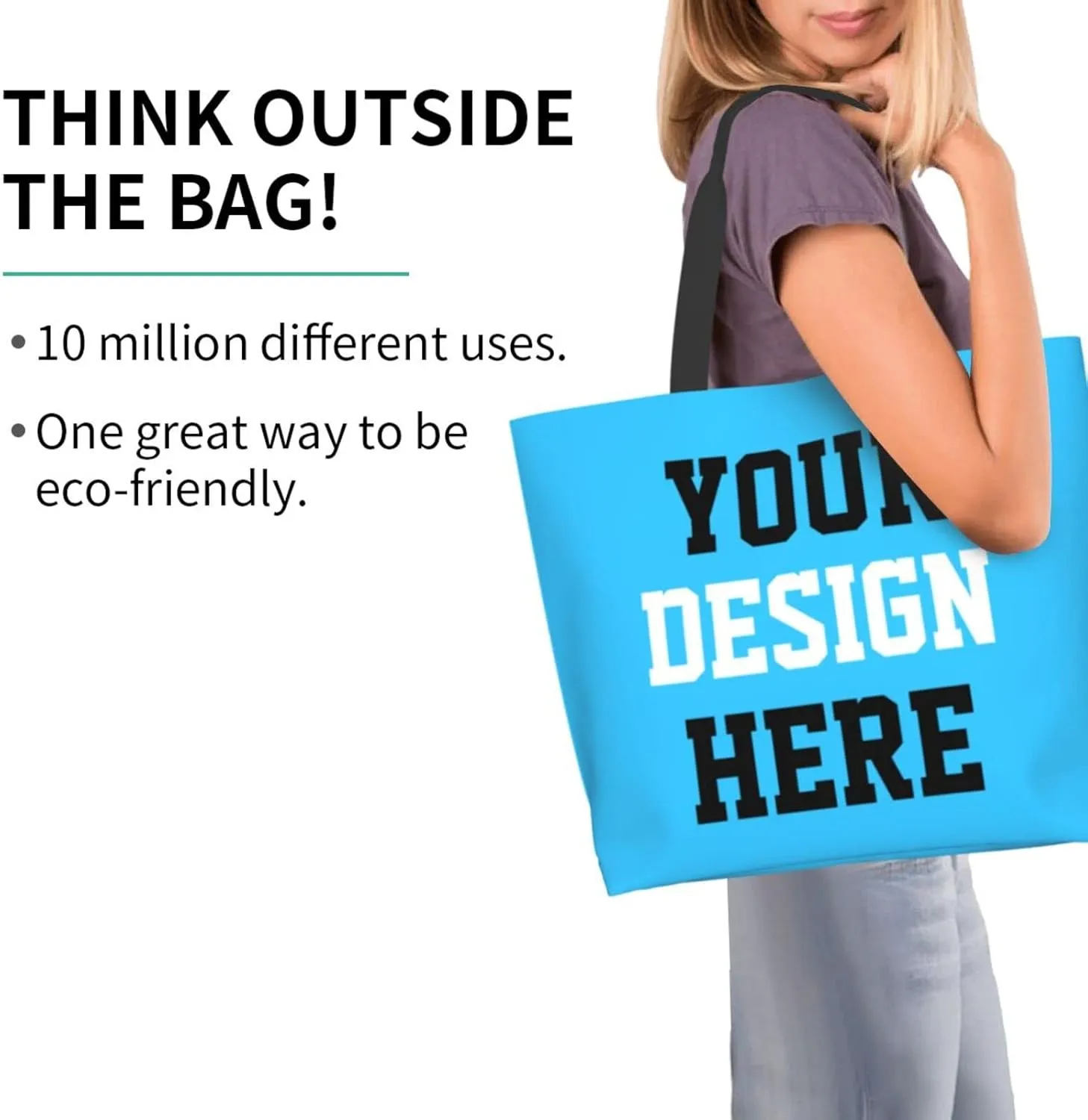 Custom Tote Bags Custom Bags With You Team Logo Text Picture Travel Business Shopping Women Teacher Personalized Shoulder Bag