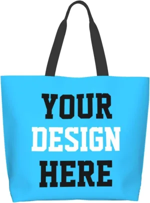Custom Tote Bags Custom Bags With You Team Logo Text Picture Travel Business Shopping Women Teacher Personalized Shoulder Bag
