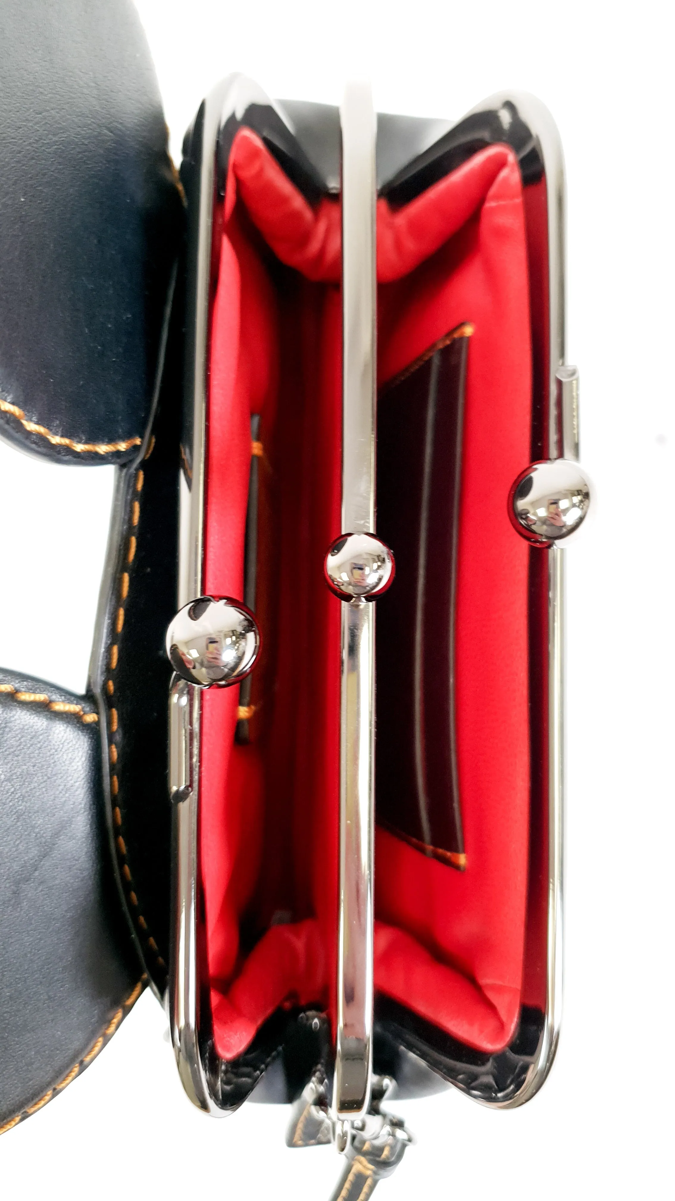 Disney x Coach Mickey Ears Clutch Wristlet in Black Glovetanned Leather - Coach 65794