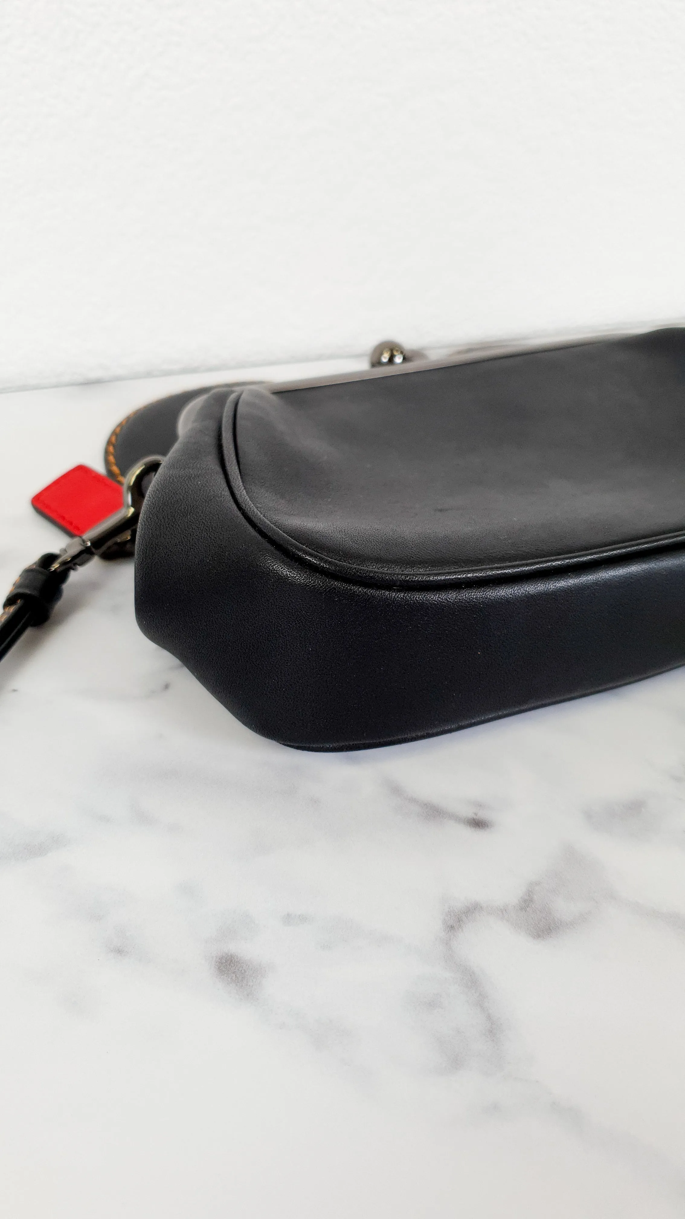 Disney x Coach Mickey Ears Clutch Wristlet in Black Glovetanned Leather - Coach 65794