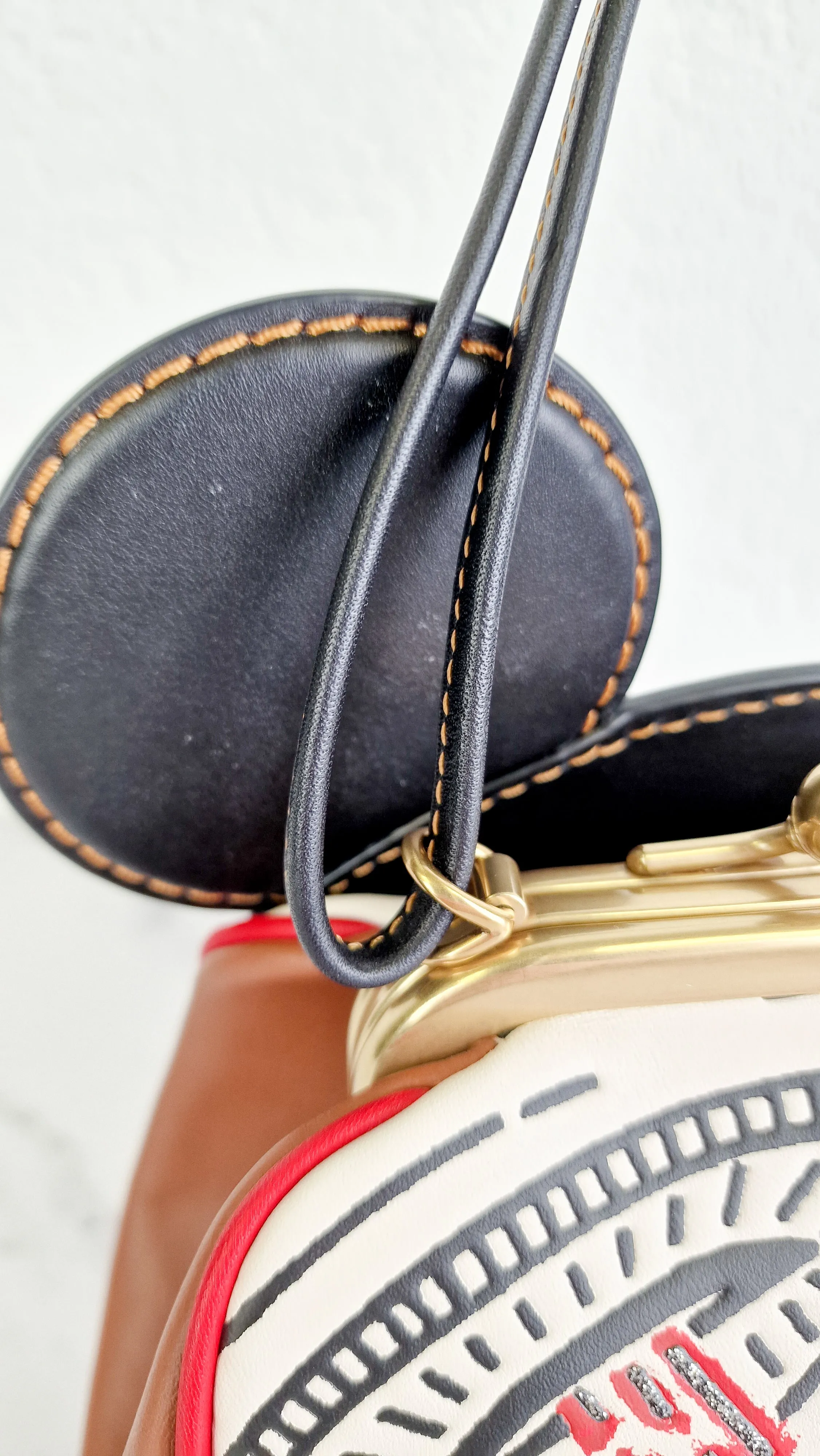 Disney x Coach x Keith Haring Mickey Mouse Kisslock Bag in Smooth Leather With Mickey Mouse and Spaceship Pop Art - Crossbody Bag Handbag - Coach 4719