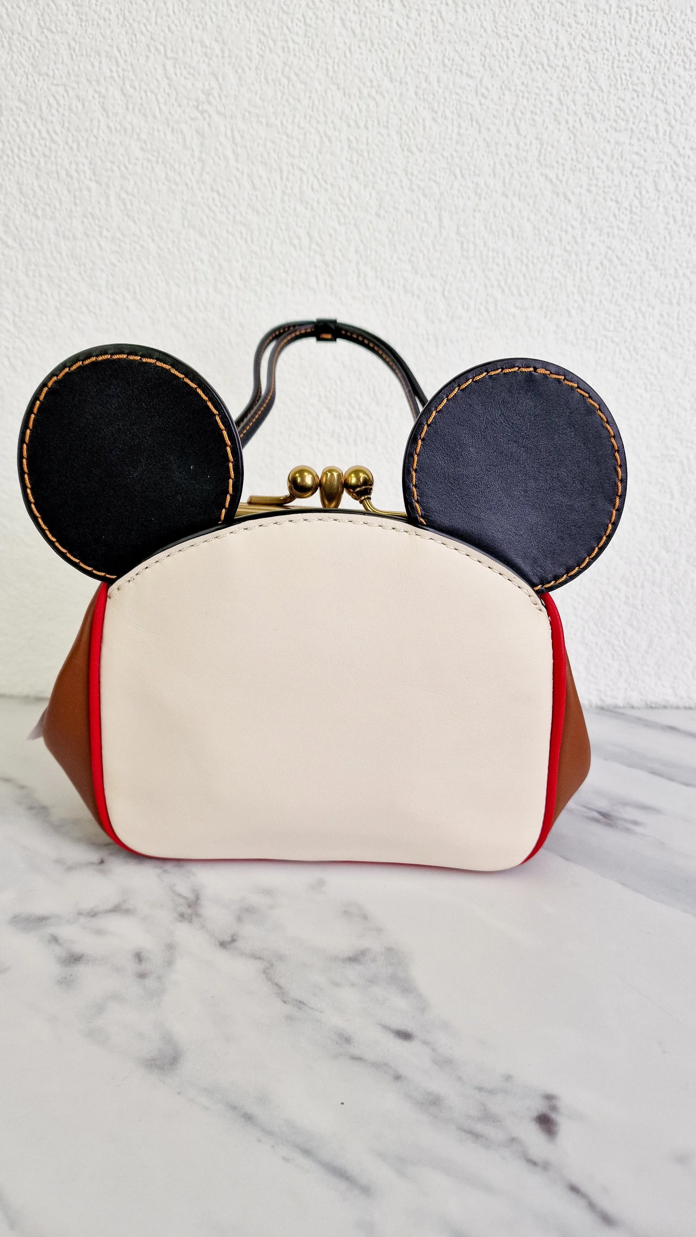 Disney x Coach x Keith Haring Mickey Mouse Kisslock Bag in Smooth Leather With Mickey Mouse and Spaceship Pop Art - Crossbody Bag Handbag - Coach 4719