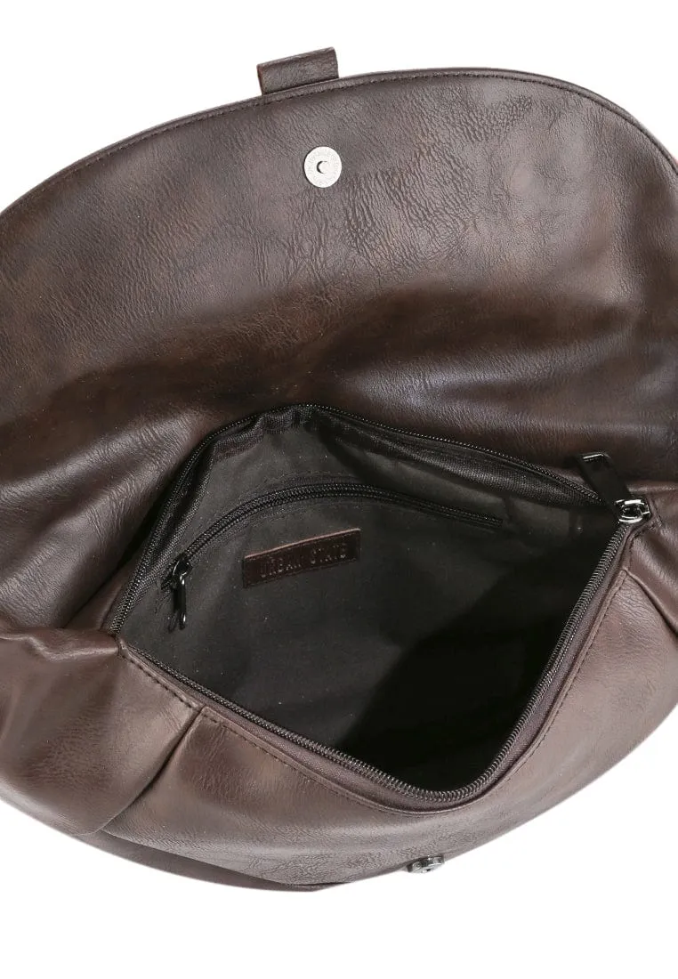 Distressed Leather Rogue Belt Bag - Dark Brown