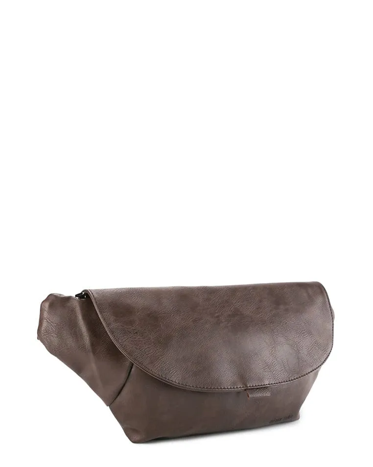 Distressed Leather Rogue Belt Bag - Dark Brown