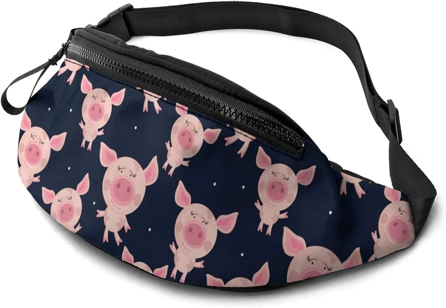 Dujiea Fanny Pack, Pink Pigs Waist Bag With Headphone Hole Belt Bag Adjustable Sling Pocket Fashion Hip Bum Bag For Women Men Kids Outdoors Casual Travelling Hiking Cycling