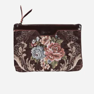 Floral Coffee Wristlet Clutch