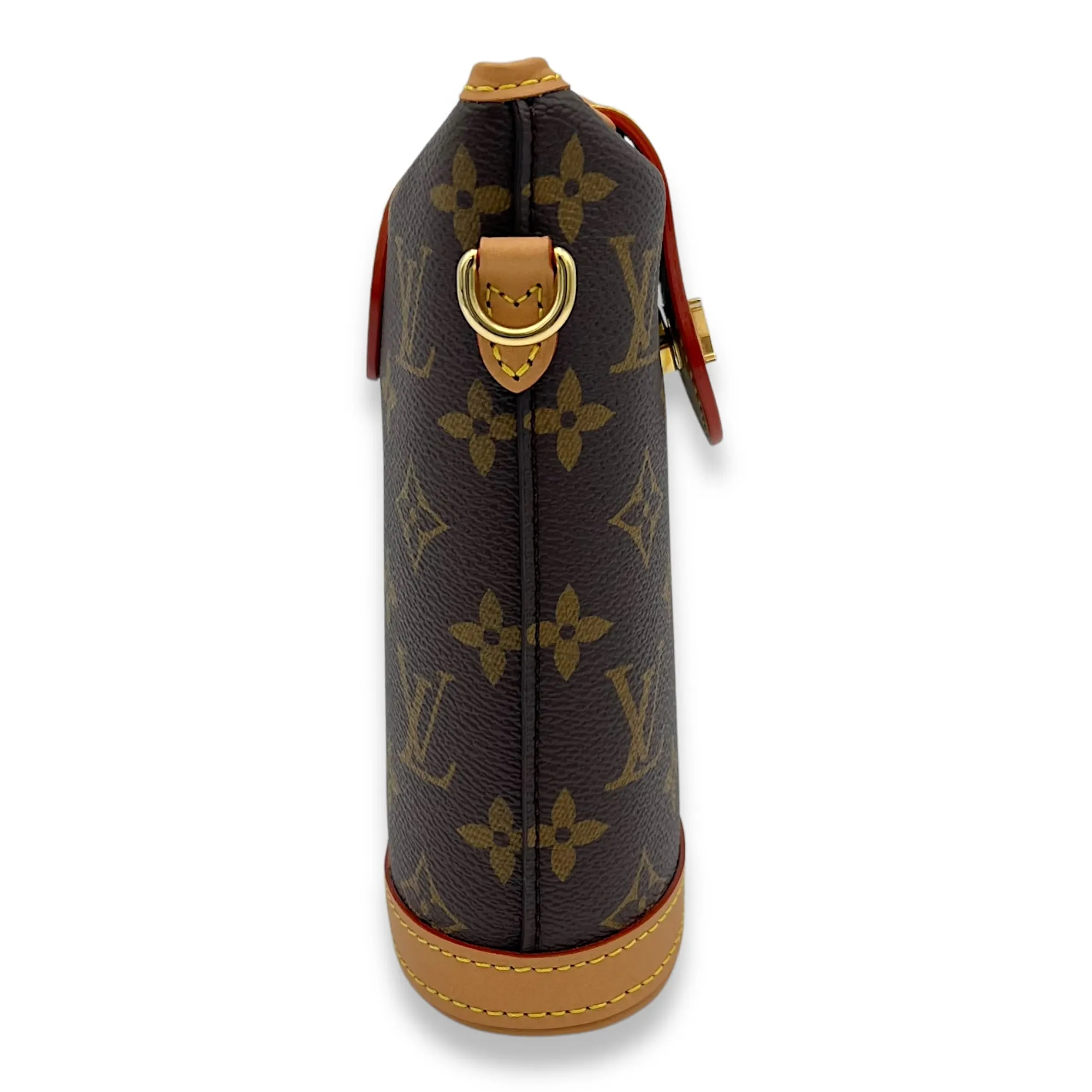 Fold Me Crossbody Bag Brown in Monogram Coated Canvas, Gold hardware