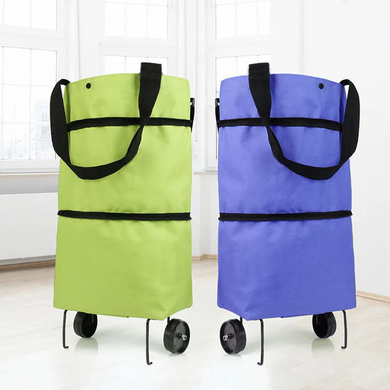 Foldable Shopping Pull Cart Trolley Bag With Wheels