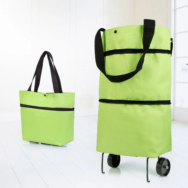 Foldable Shopping Pull Cart Trolley Bag With Wheels