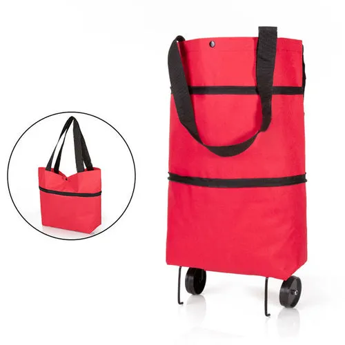 Foldable Shopping Pull Cart Trolley Bag With Wheels