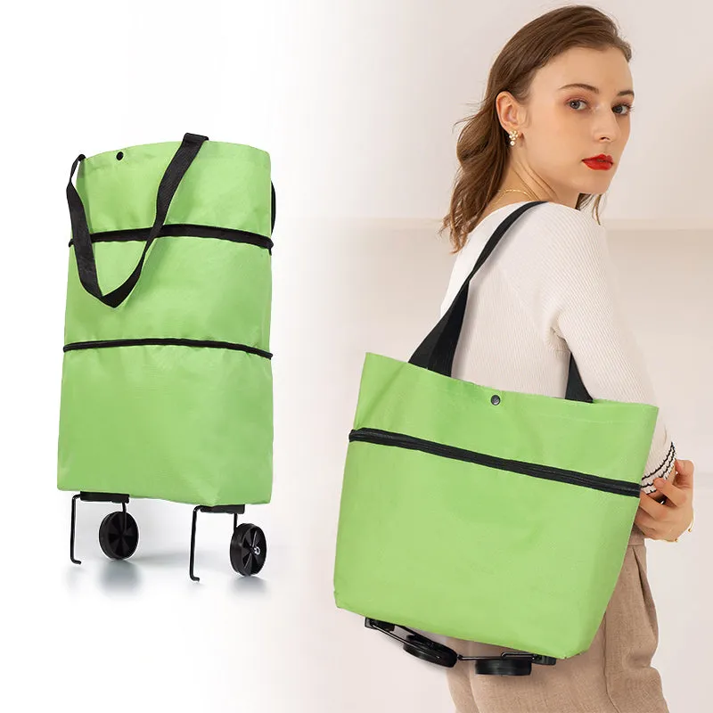 Foldable Shopping Pull Cart Trolley Bag With Wheels