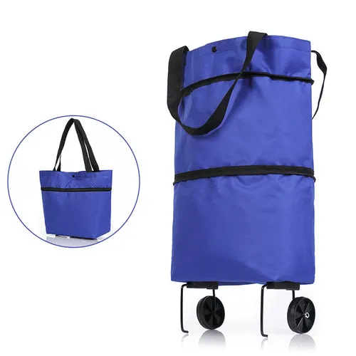 Foldable Shopping Pull Cart Trolley Bag With Wheels