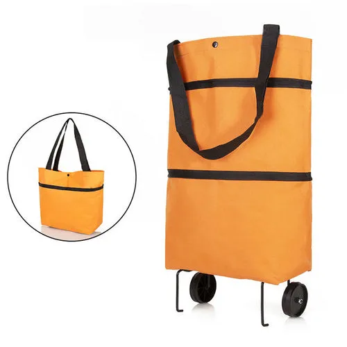 Foldable Shopping Pull Cart Trolley Bag With Wheels