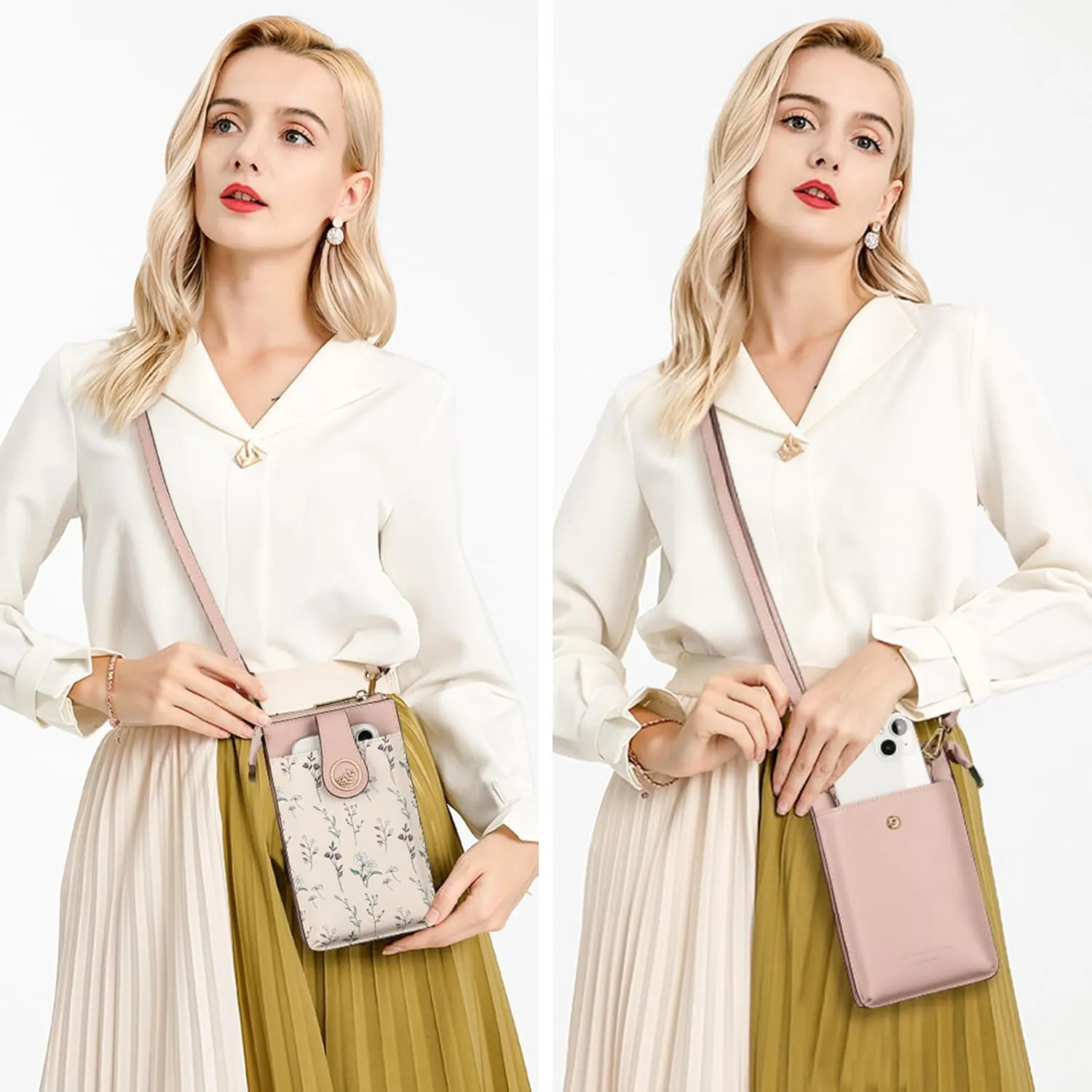 GAEKEAO Small Crossbody Bags for Women Leather Cell Phone Purse Bag Wallet with RFID Blocking Credit Card Slots