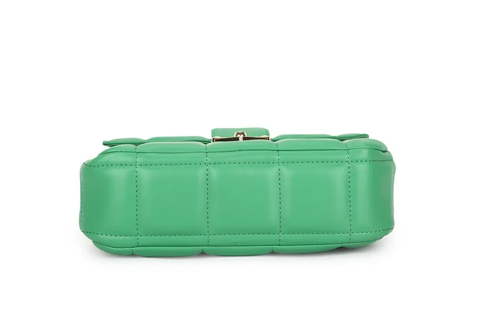 Green & Gold Quilted Handbag