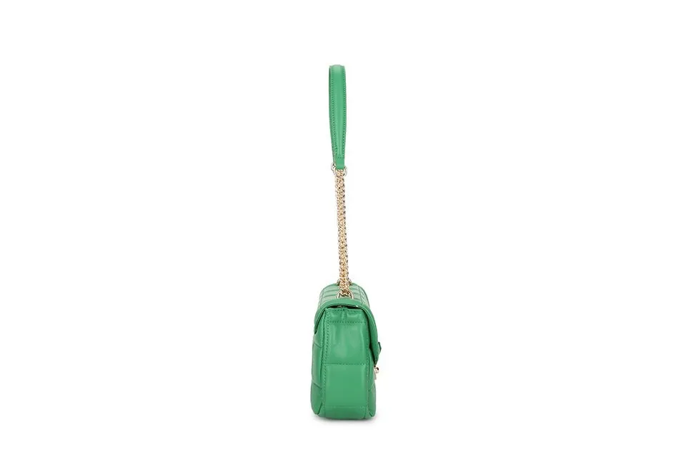 Green & Gold Quilted Handbag