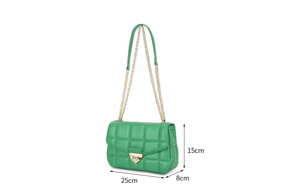 Green & Gold Quilted Handbag