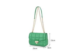 Green & Gold Quilted Handbag