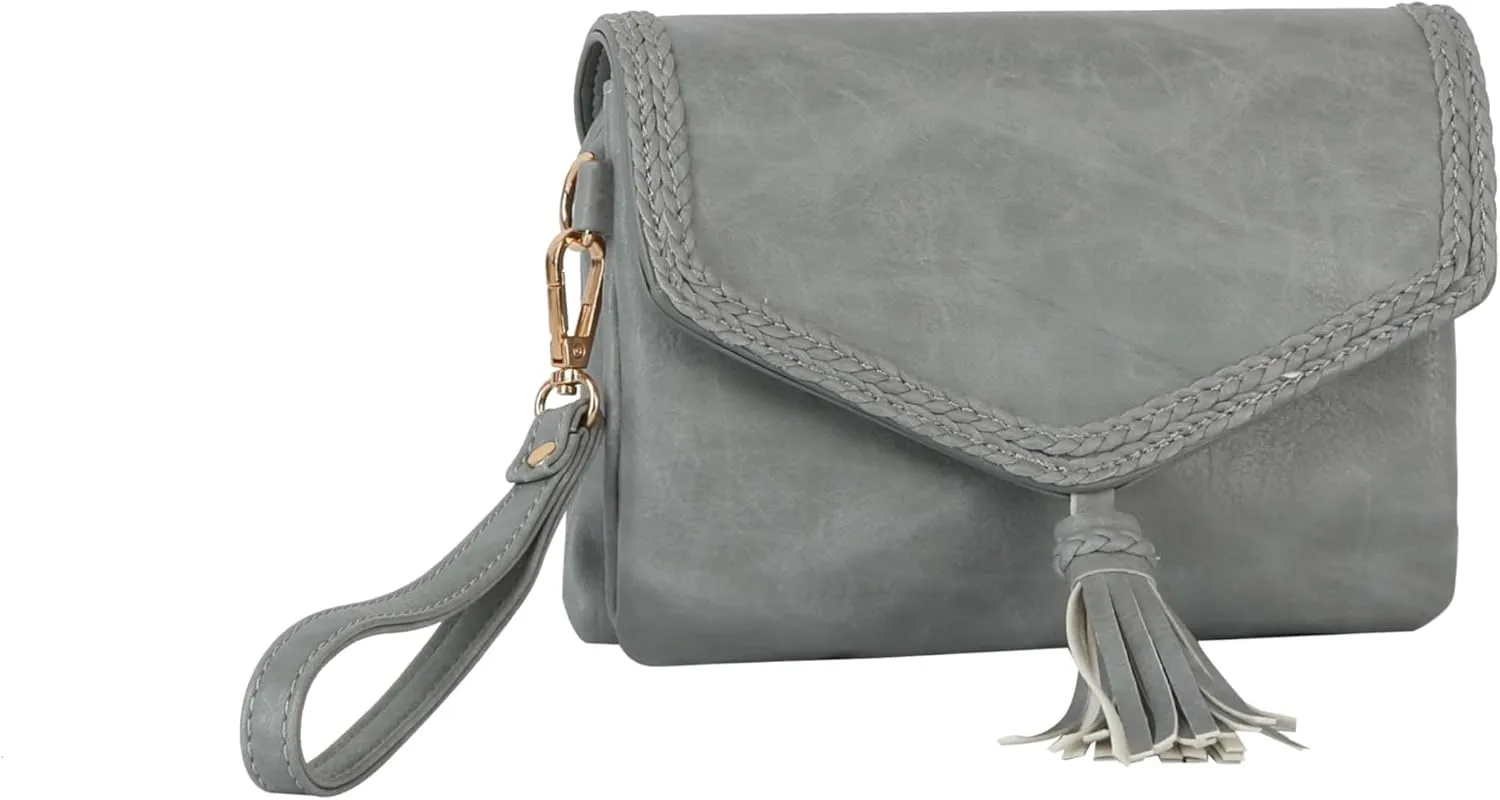 Handbag Republic SHOULDER BAGS WRISTLET CLUTCH HANDBAGS CONVERTIBLE TO CROSSBODY ((TDM-0055))