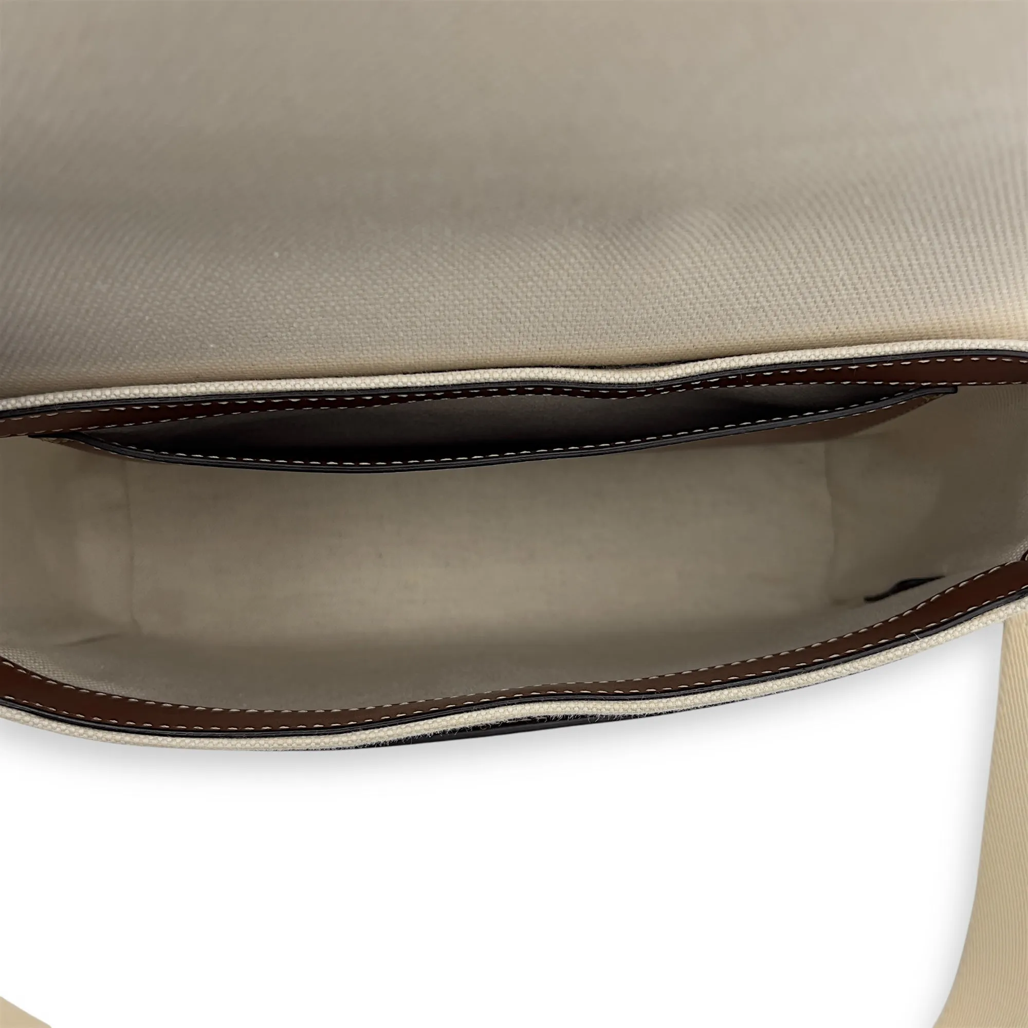 Horseferry Print Note Brown Crossbody Bag in Canvas, Gold hardware