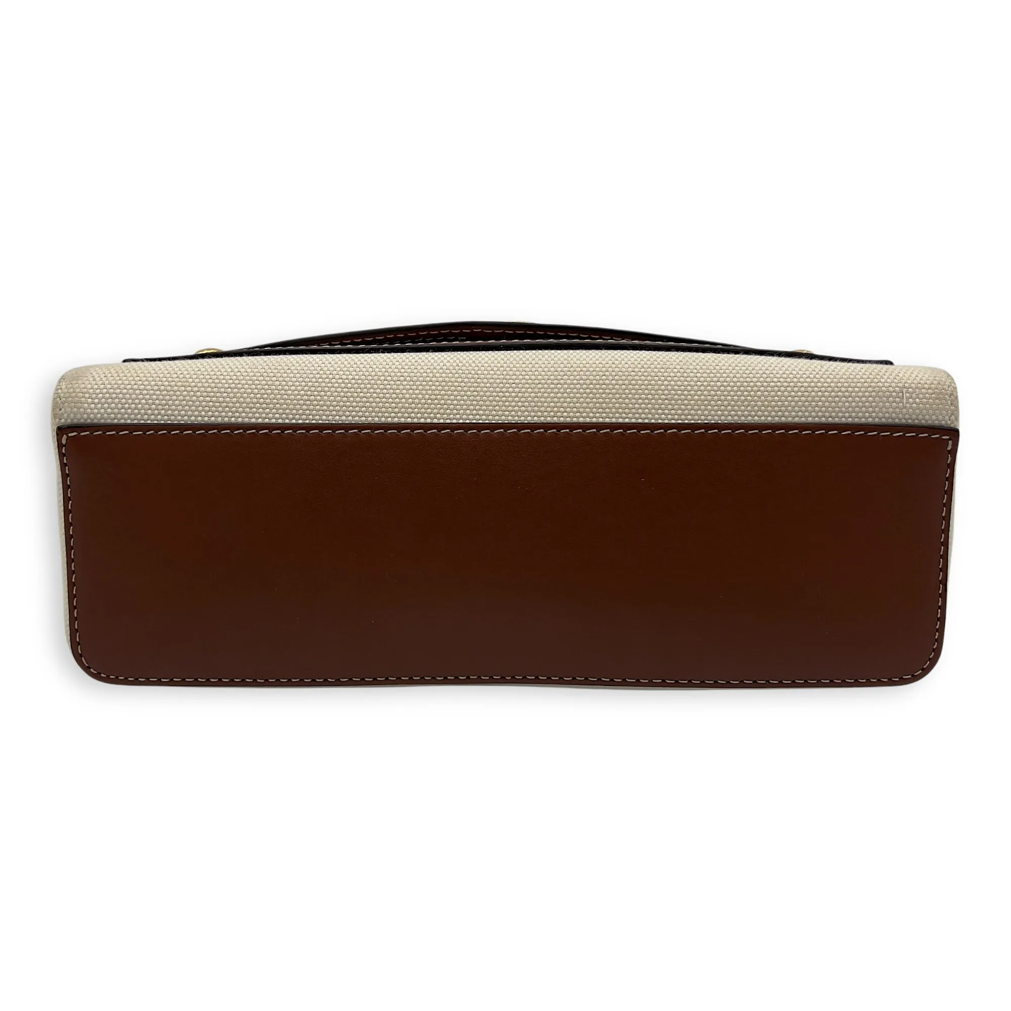 Horseferry Print Note Brown Crossbody Bag in Canvas, Gold hardware