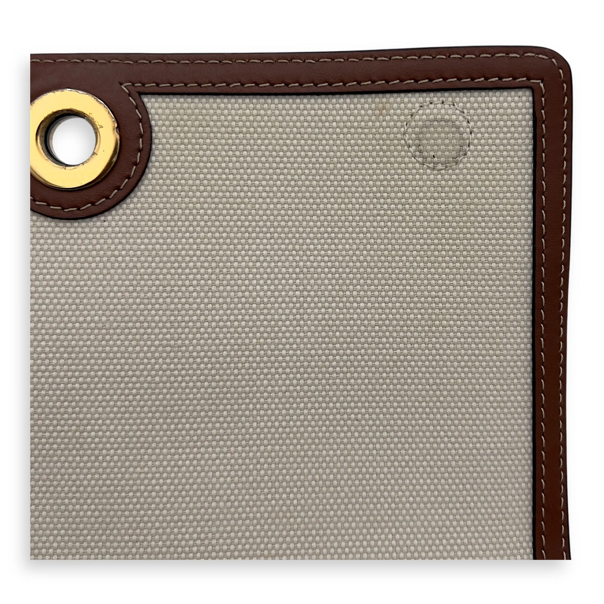 Horseferry Print Note Brown Crossbody Bag in Canvas, Gold hardware