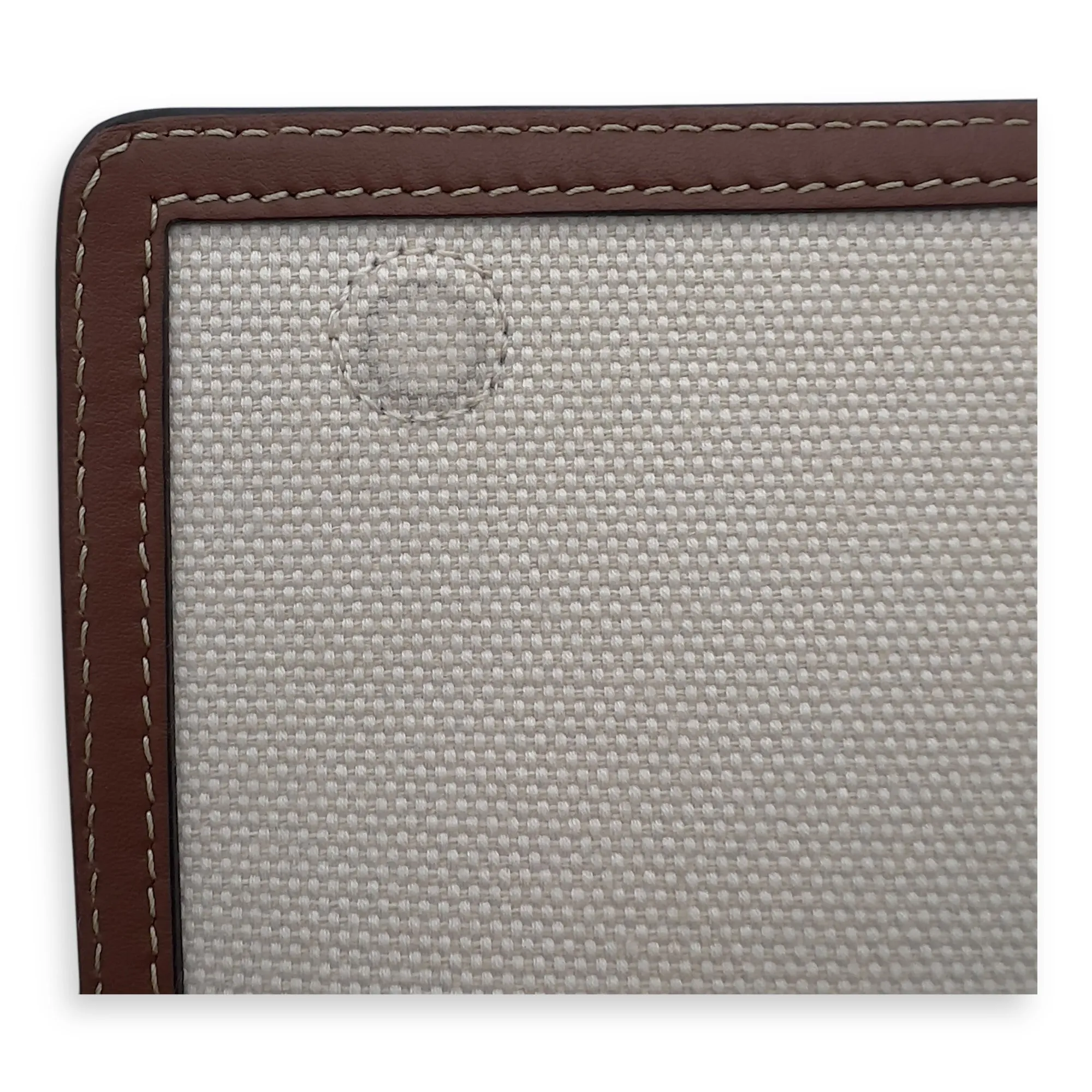 Horseferry Print Note Brown Crossbody Bag in Canvas, Gold hardware