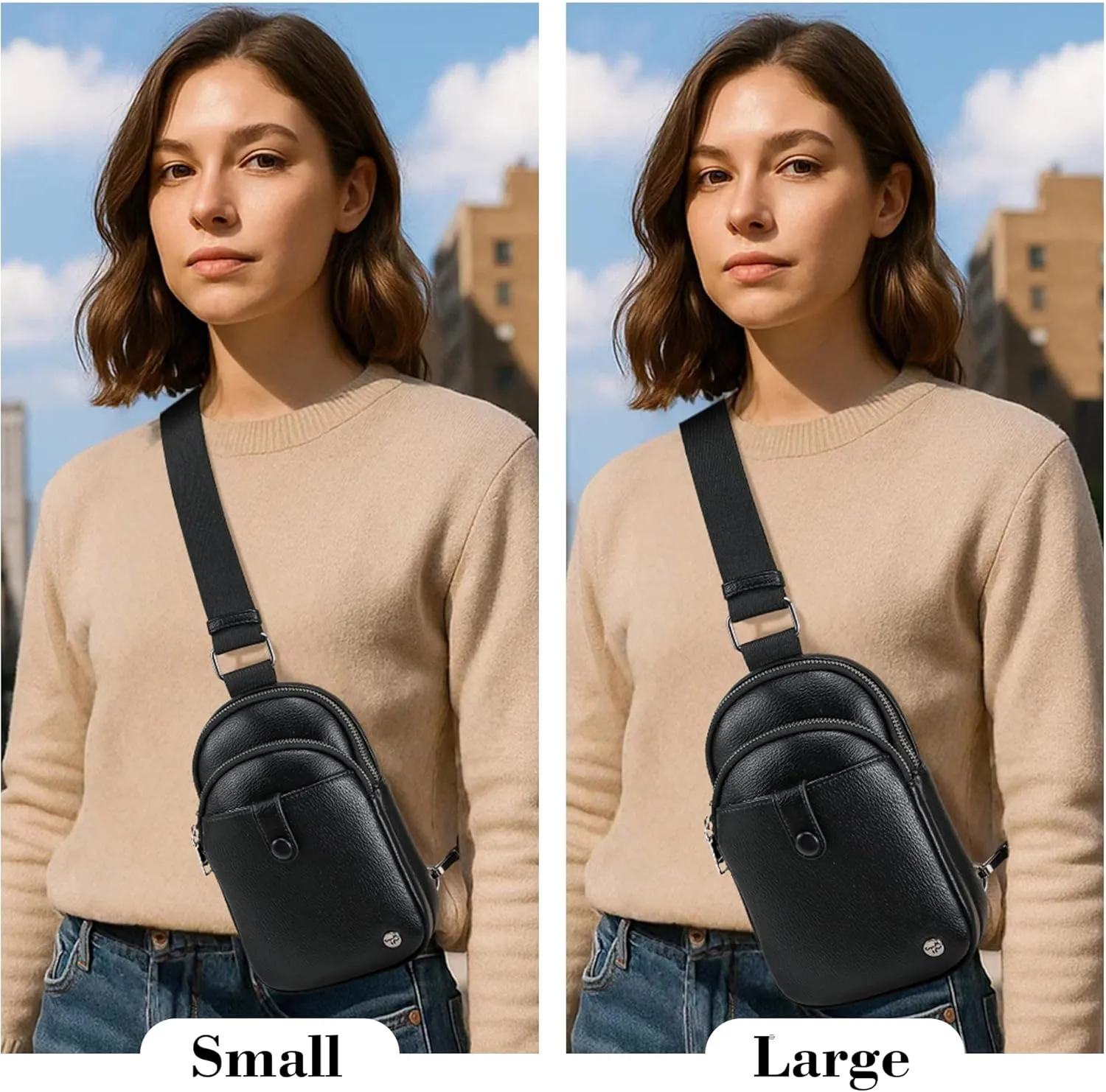 INICAT Small Crossbody Sling Bags for Women Vegan Leather Cell Phone Purse Fanny Packs for Women Men