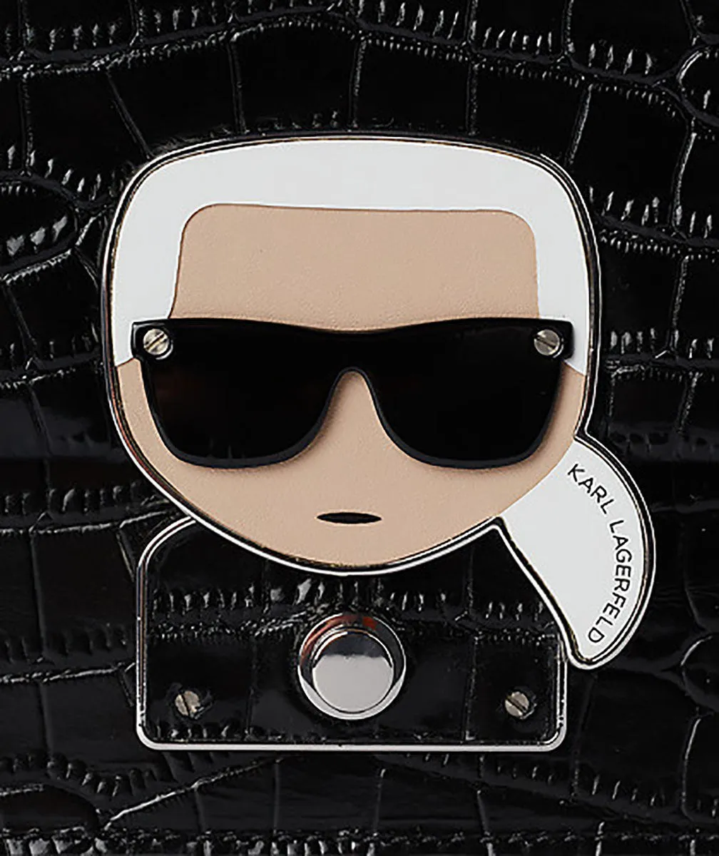 Karl Lagerfeld K Konik In Black Croc For Women
