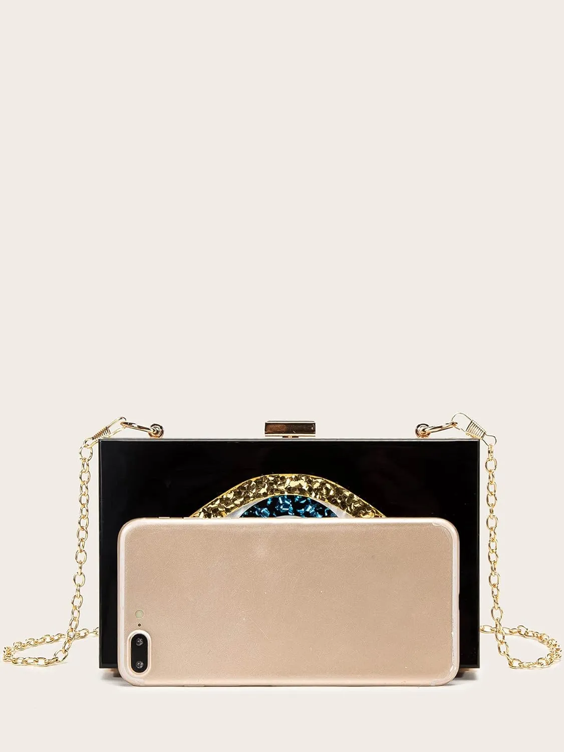 LETODE Clutch Purses for Women-Evil Eye Acrylic Clutch Glitter Purse Evening Bag Chain Shoulder Crossbody Handbags