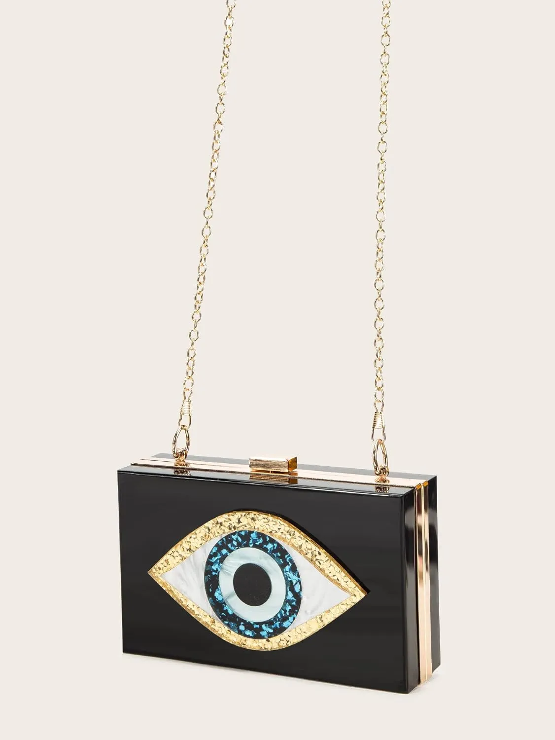 LETODE Clutch Purses for Women-Evil Eye Acrylic Clutch Glitter Purse Evening Bag Chain Shoulder Crossbody Handbags