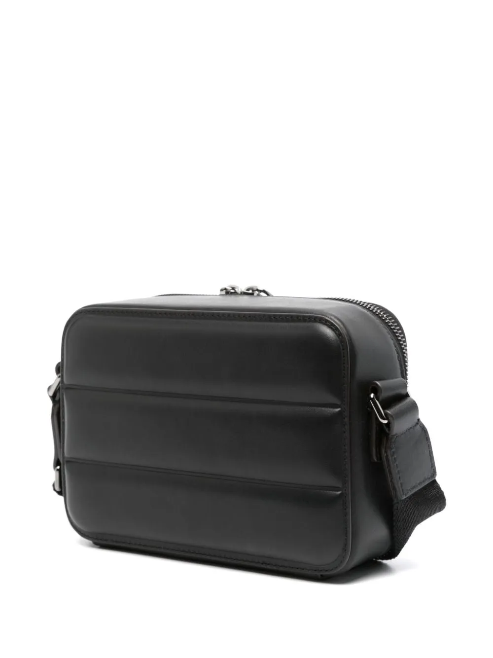logo-appliqué leather messenger bag