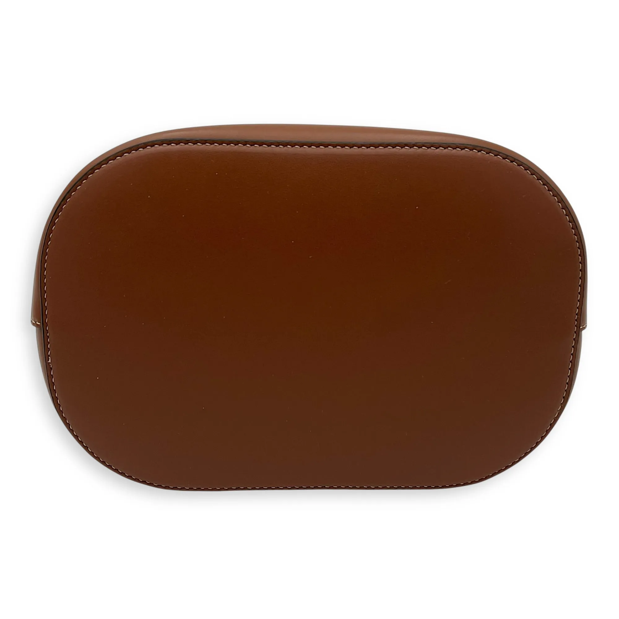 Louise Medium Brown Bucket Bag in Calfskin, Gold hardware