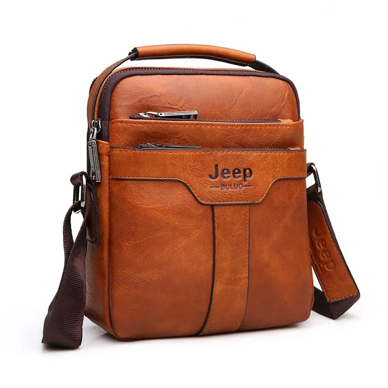 Luxury JEEP Leather Messenger Bag - 3 Colors