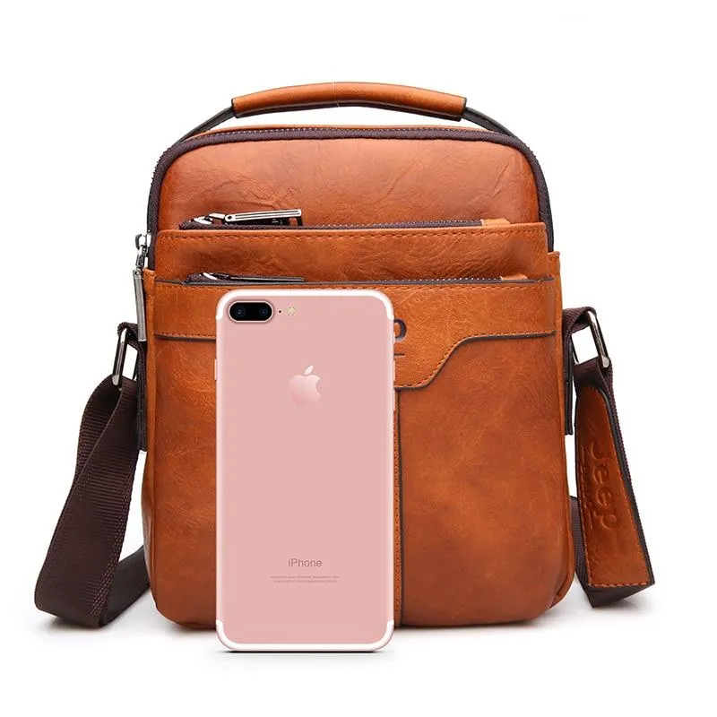 Luxury JEEP Leather Messenger Bag - 3 Colors