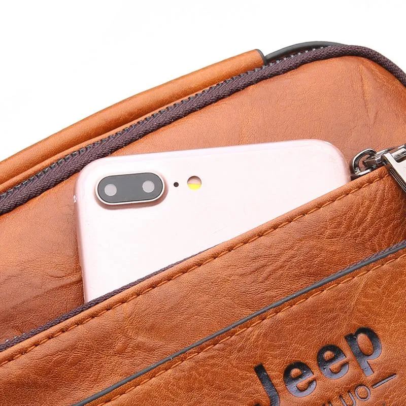 Luxury JEEP Leather Messenger Bag - 3 Colors