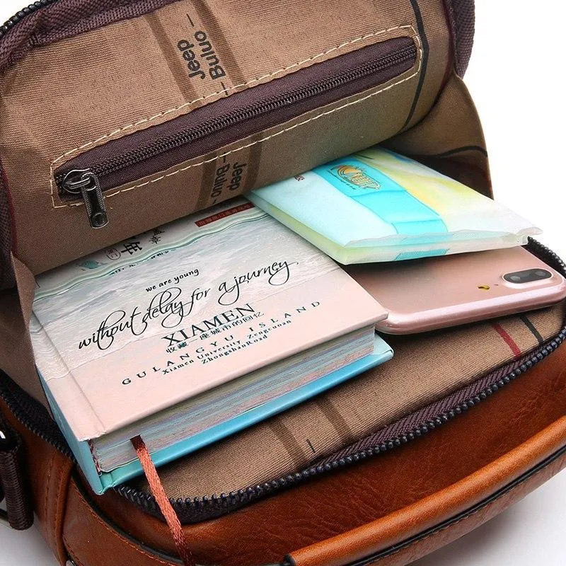 Luxury JEEP Leather Messenger Bag - 3 Colors