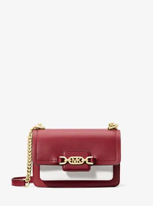 MK Heather Extra-Small Color-Block Leather Crossbody Bag - Red - Michael Kors