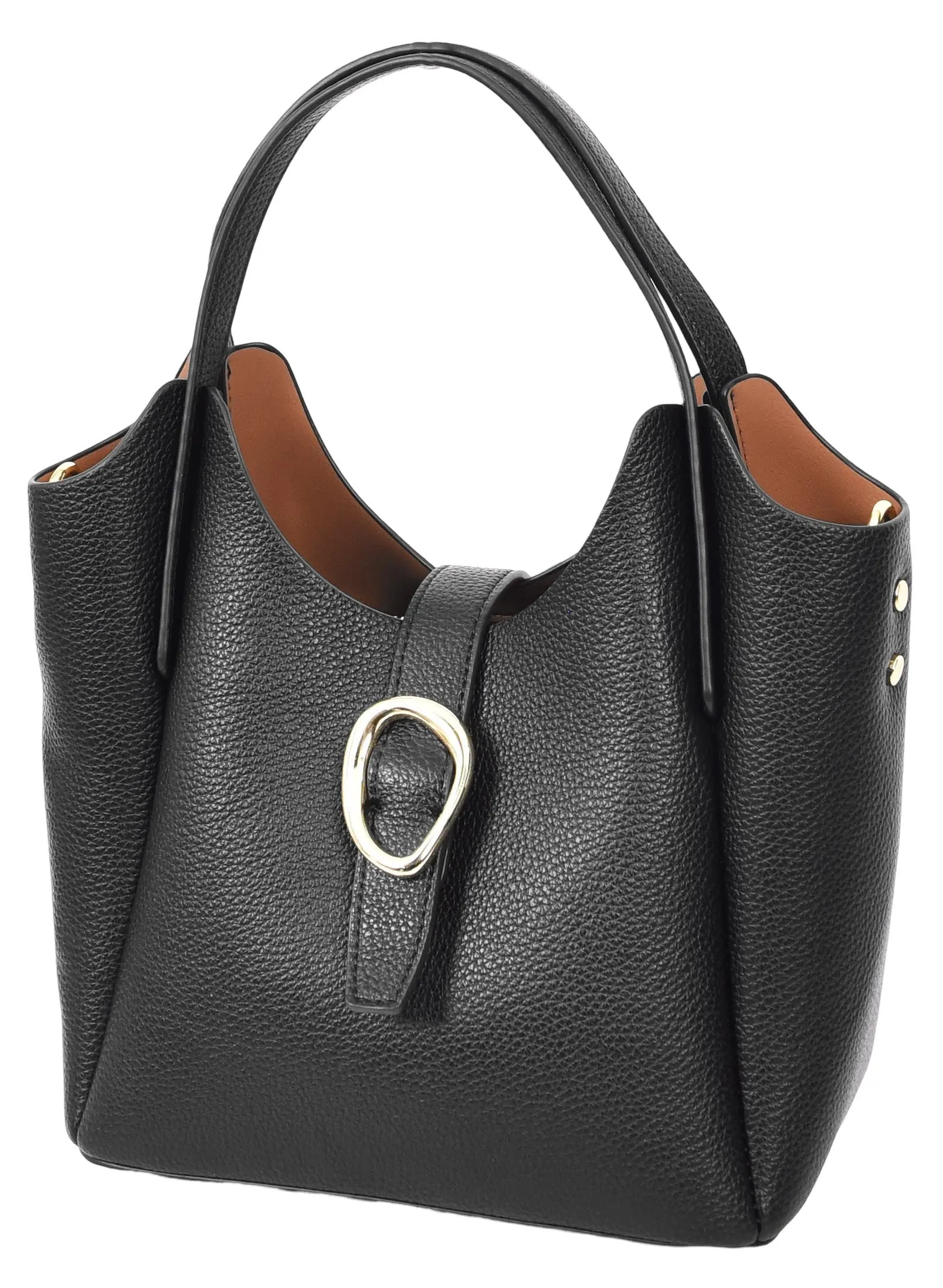 Montreal  Women's Small Faux Leather Shoulder Handbag Black 