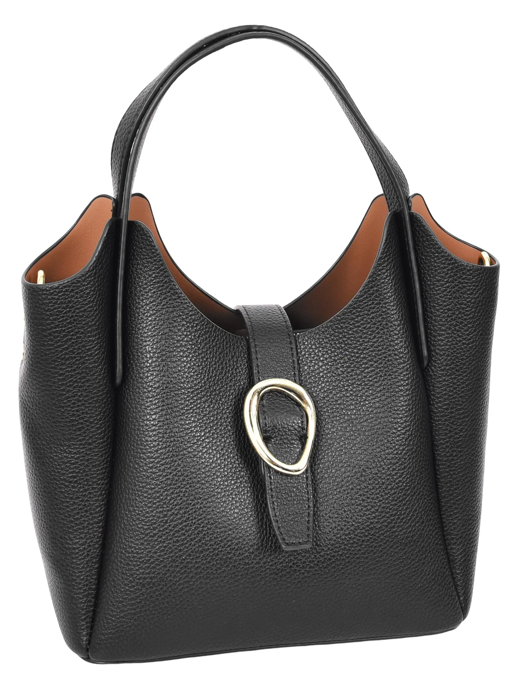 Montreal  Women's Small Faux Leather Shoulder Handbag Black 